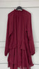 A2592 Burgundy Flounce Dress