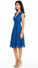 A2919 Karen Lace Brocade Flare Dress Royal