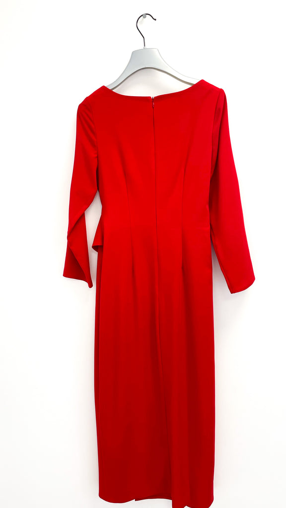 4-A1857 Leary Red Keyhole Neckline Dress