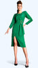 4-A1845 Nesta Green Wrap Look Dress