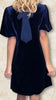 A2754 Navy Velvet Bow Back Dress