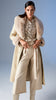 4-A1914 Beige Detachable Fur Luxury Coat