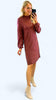 4-A1862 Burgundy Knit Jumper Dress