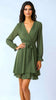 A2830 Nelia Khaki Flounce Mini Dress