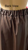 A2718 Brown Faux Leather Midi Skirt