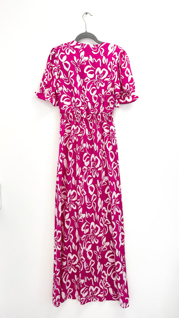 5-A2160 Ingrid Pink/White Print Midi Dress