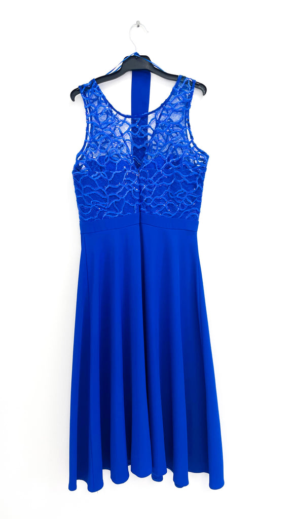 5-A2287B Denise Royal Flare Crochet Top Dress