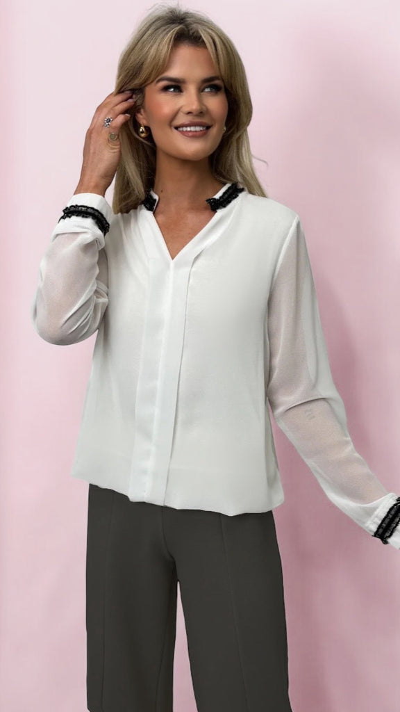 Kira White Tops dresses online party dresses occasion dresses Dressesonline.ie Ci Ci Boutique Ireland