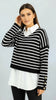 A2662 Black 2in1 Stripe Top