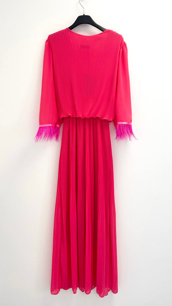 A2303 Coral Feather Trim Loose Top Dress