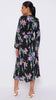A2815 Meriah Black Print Midi Dress