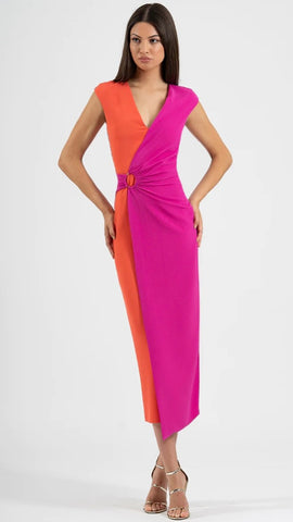 5-A1365 Purple Embellished Flare Dress