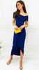 A2196BB Vegas Navy Wrap Skirt Dress