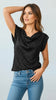 A2733 Black Sequin Cowl Top
