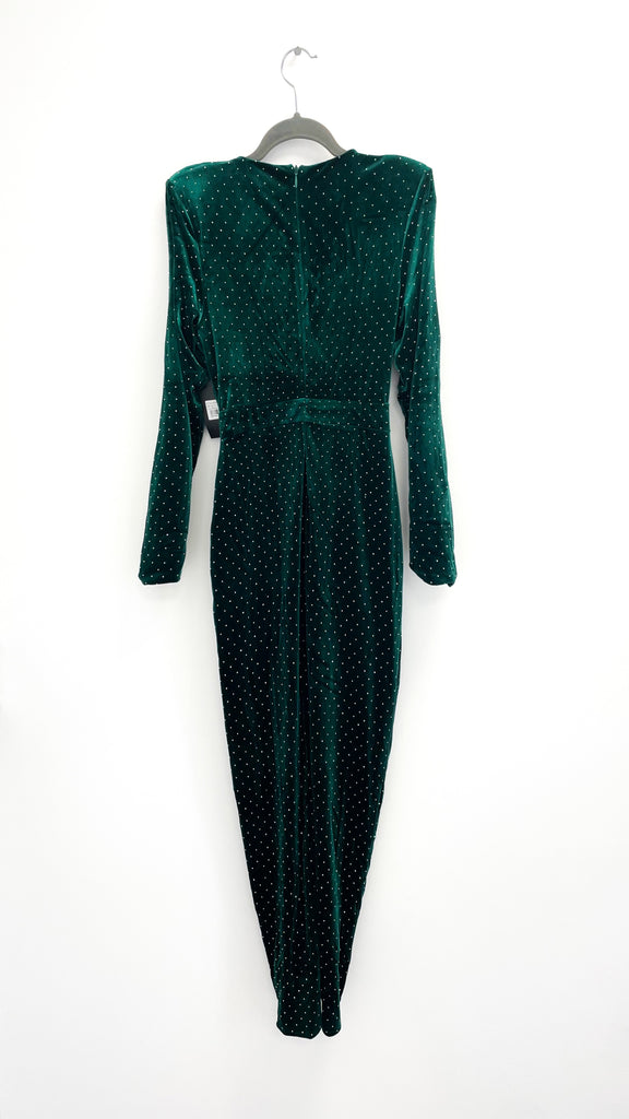 A2000 Milicent Green Velvet Sparkle Dress