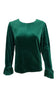 A2673 Donna Green Velvet Diamante Top
