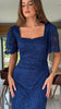 A2555 Heidi Navy Lace Rouched Dress