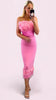 A2420 Gigi Pink Feather Pencil Dress