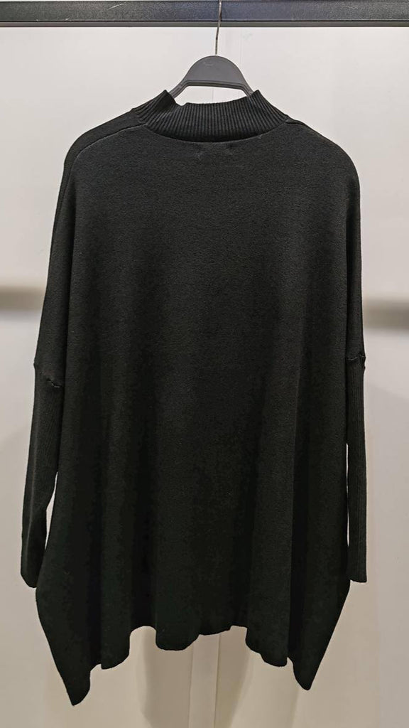 A2667 Black Rhinestone Tunic Knit