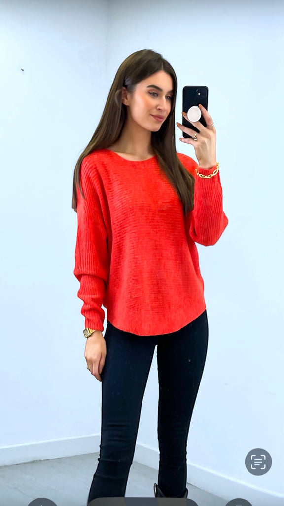 A2538 Freretta Orange Knit Top