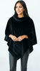 A2654 Black Faux Fur Poncho