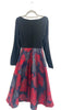 4-A2104 Leeds Black/Red Flare Dress