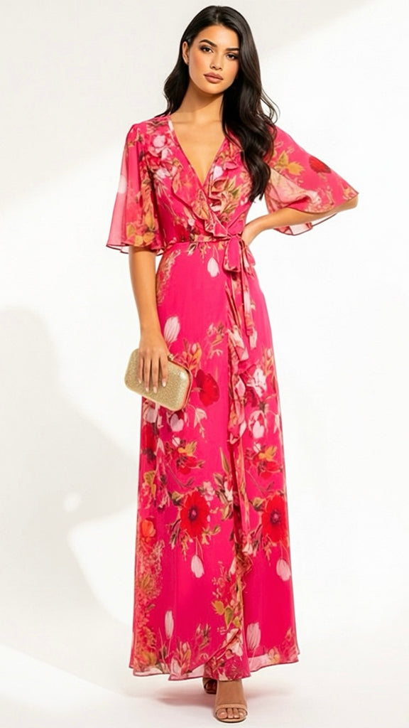 A2883 Hope & Ivy Pixie Ruffle Wrap Dress