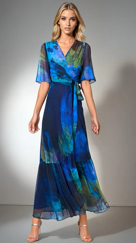 A2401B&F Lilias Raspberry Drape Dress
