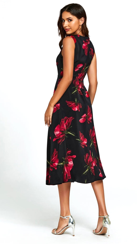 A2886 Winnie Black Floral Dress
