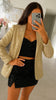 A2716 Beige Sequin Velvet Blazer