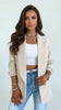 A2677 Beige Rouched Sleeve Blazer