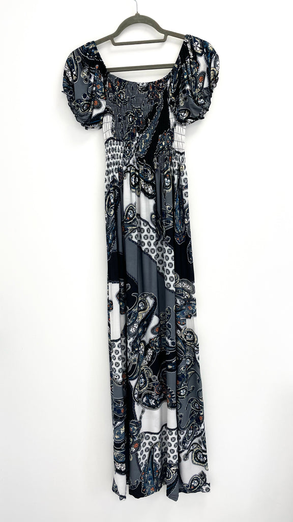 A2415 Paisley Print Maxi Dress