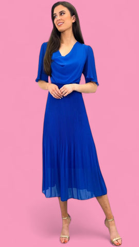 A1592 Mabilia Blue Printed Midi Dress