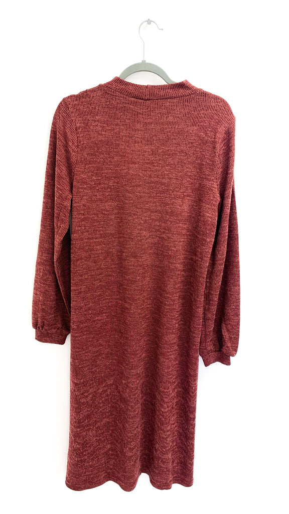 4-A1862 Burgundy Knit Jumper Dress
