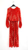A1978 Red Dotty Sleeved Loose Top Dress