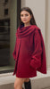 A2615 Burgundy Teddy Scarf Coat