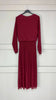 A2717 Burgundy Sleeved Loose Top Dress