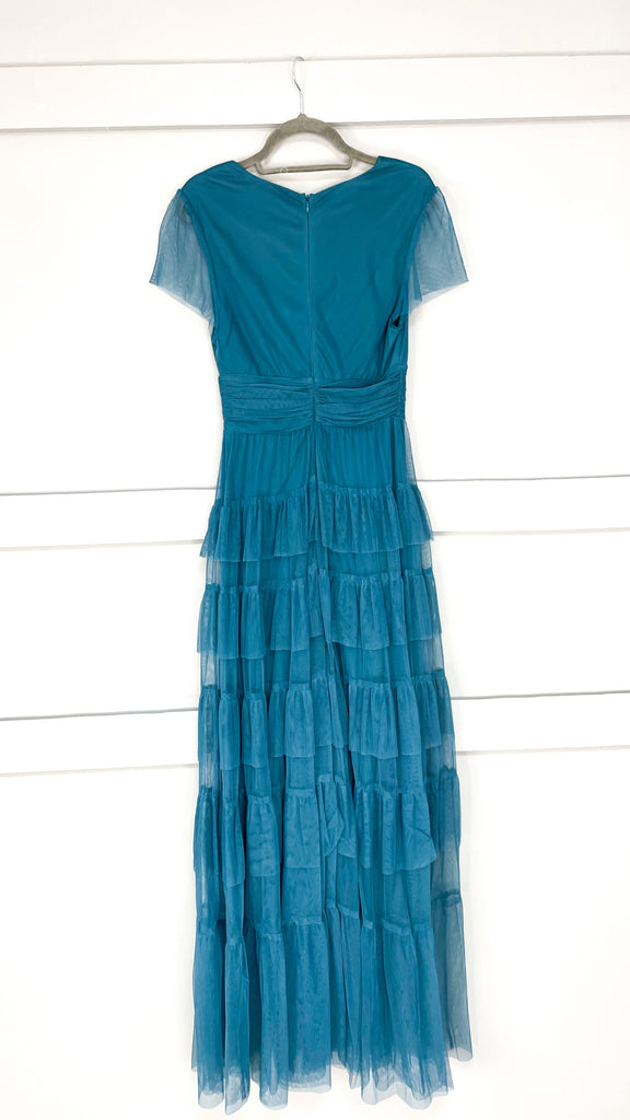 A2665 Teal Malva Flounce Maxi Dress