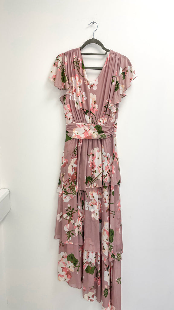 1-A1579 Elodie Blush Floral Tierred Dress