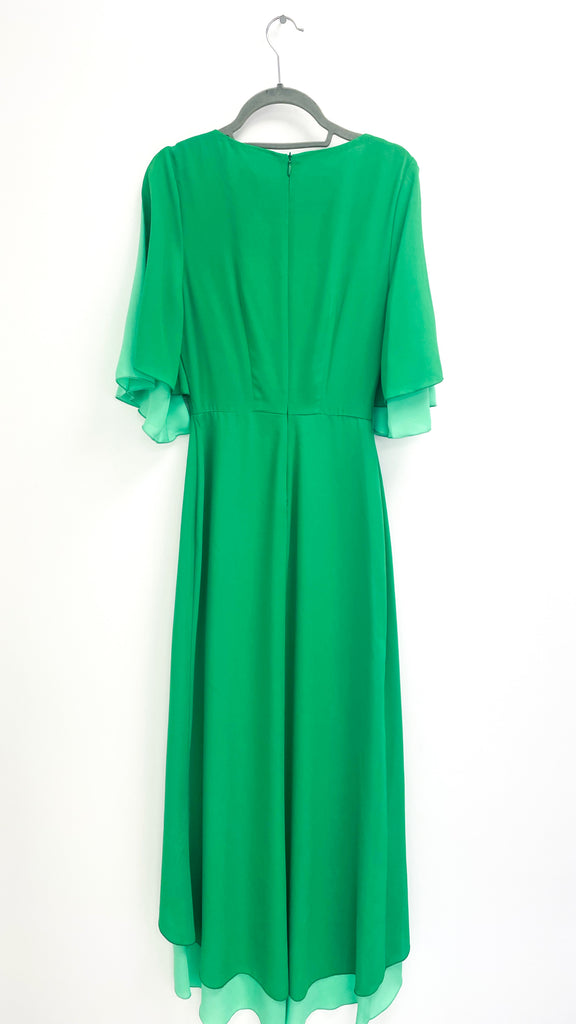 4-A1556 Cosima Green 2 Tone Flare Dress