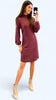 4-A1862 Burgundy Knit Jumper Dress