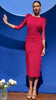 A2418 Severina Raspberry Feather Trim Dress