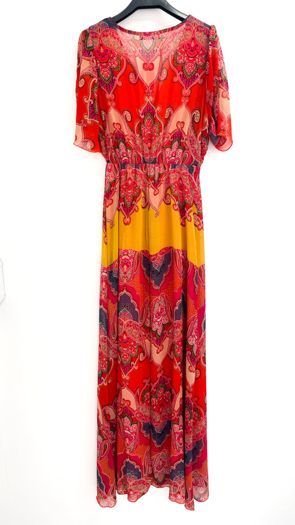 A2275 Red Paisley Maxi Dress