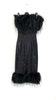 A2668 Black Feather Trim Sequin Dress
