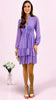 A2248 Lilac Print Chiffon Flounce Dress