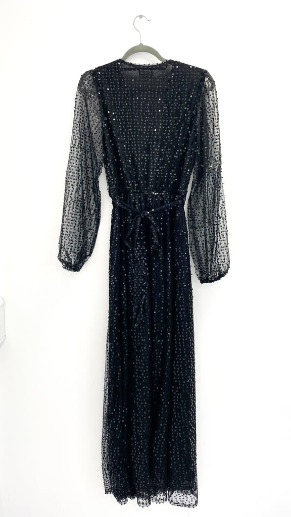 4-A2048 Kilray Black Sequin Midi Dress