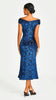 A2714 Navy Velvet Devore Midi Dress
