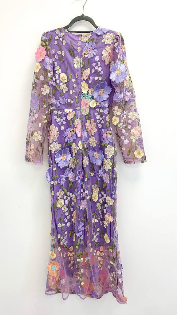 A2289 Gracelyn Lilac Multi 3D Floral Dress