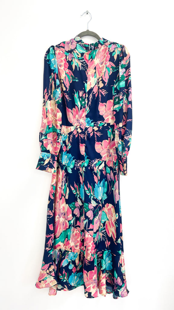 5-A2126 Michi Navy Print High Neck Dress