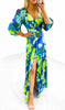 4-A1692 Blue Floral Mini Maxi Dress